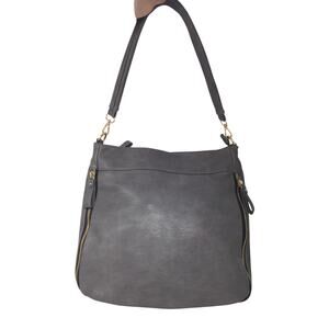 Madison West Distressed Gray Hobo Bag